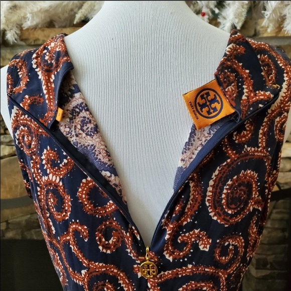 Tory Burch 100% Silk Sleeveless Dress Medium - Picture 6 of 12